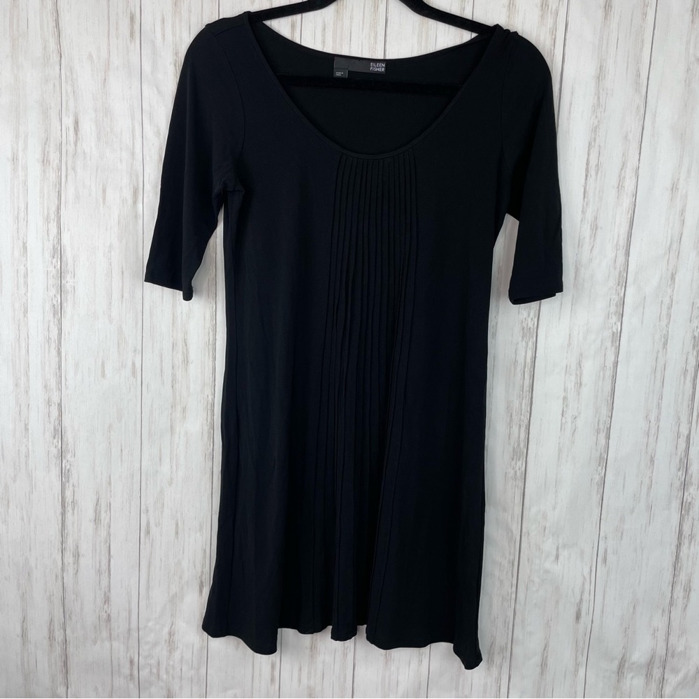 Eileen Fisher 100% silk black blouse